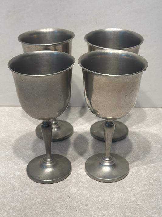 Set of 4 Pewter Cordials