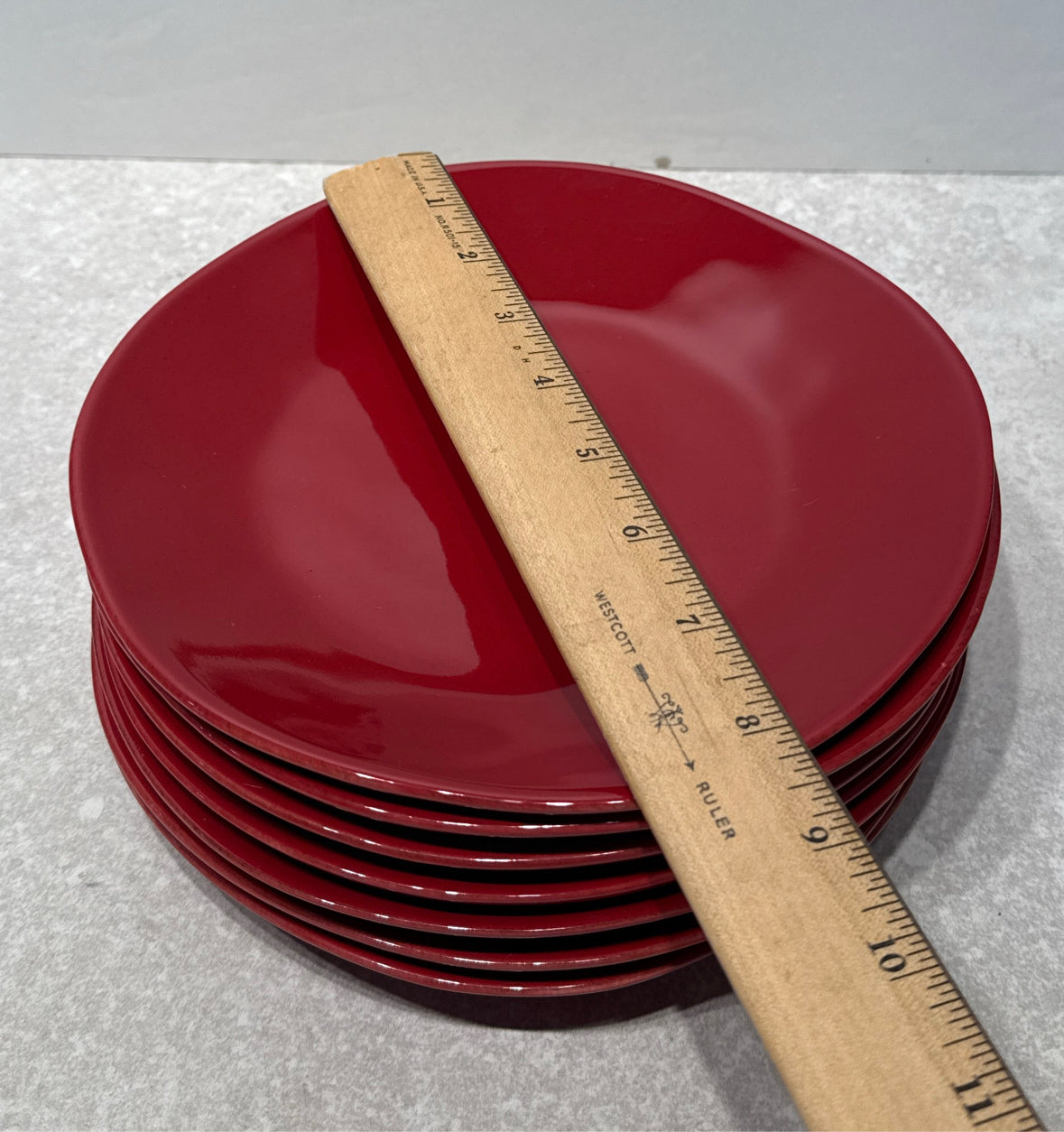 Set of 7 Crate And Barrel  Red Plates
