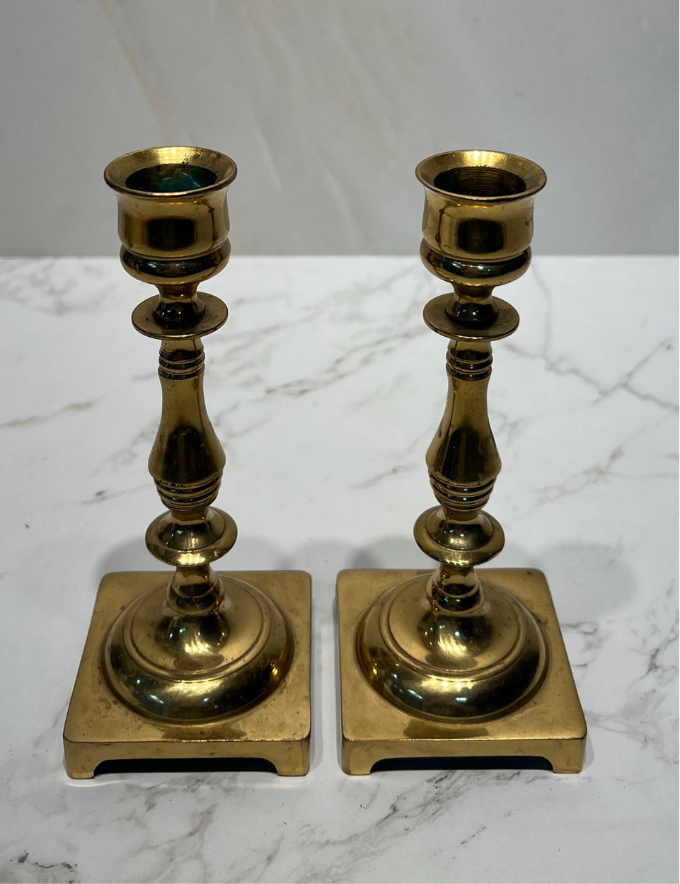 Set of 2 Brass Candleholders