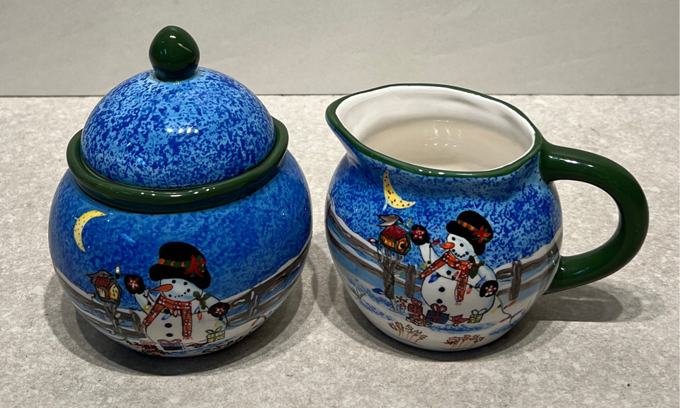 Christmas Sugar And Creamer