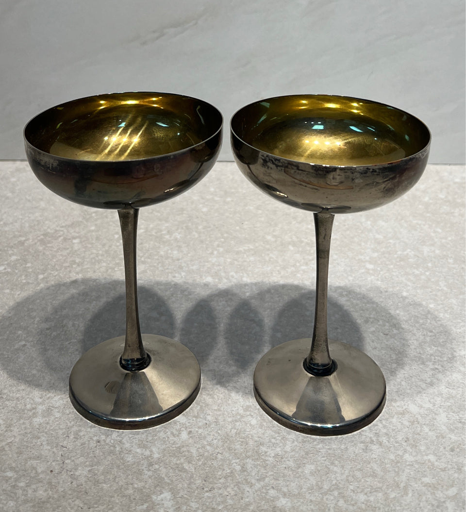 Pair of Silverplate Glasses