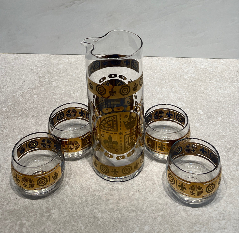 Veto Bari Pitcher And 4 Glasses