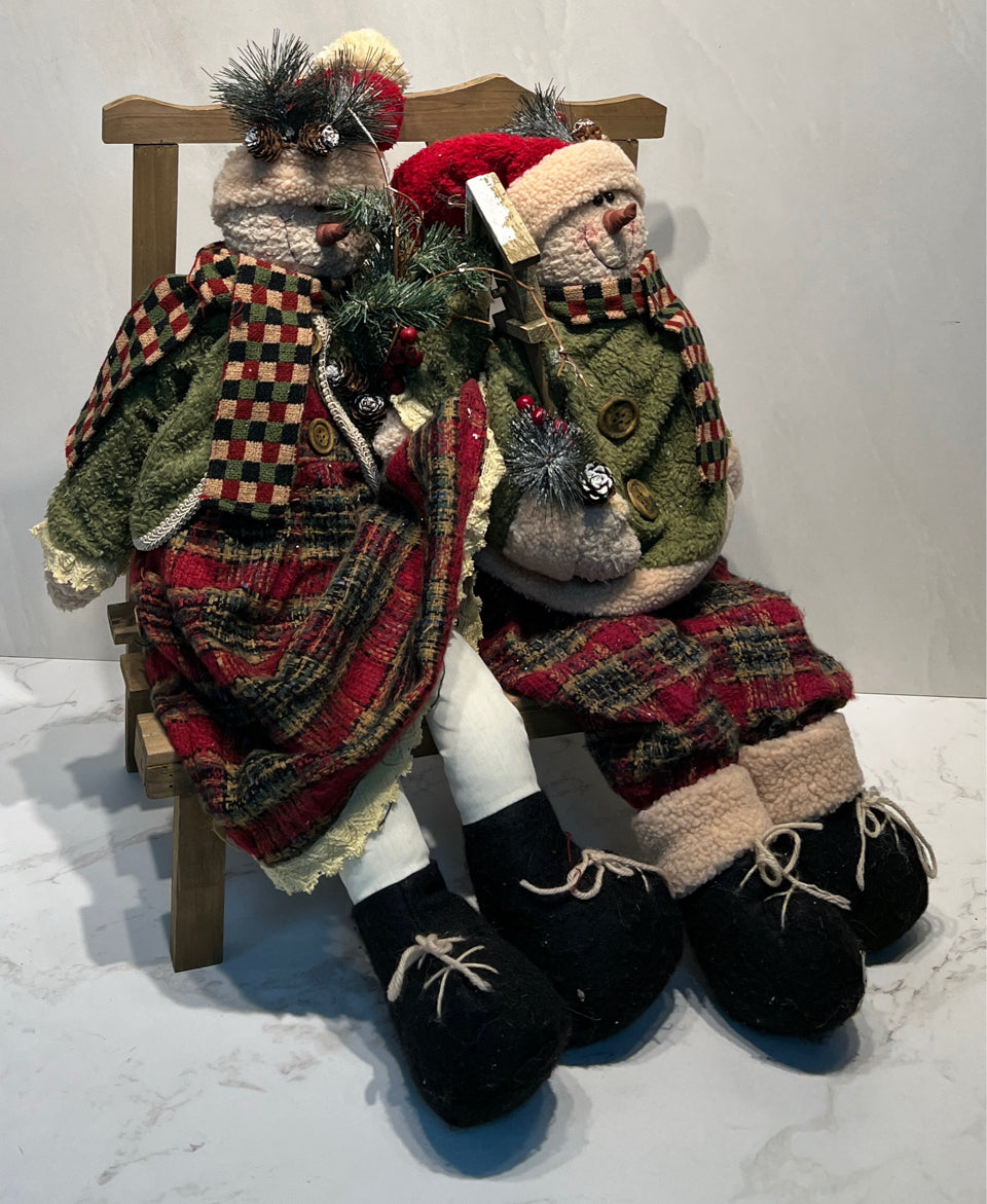 Bench with 2 Snowman