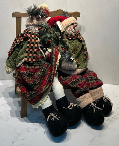 Bench with 2 Snowman