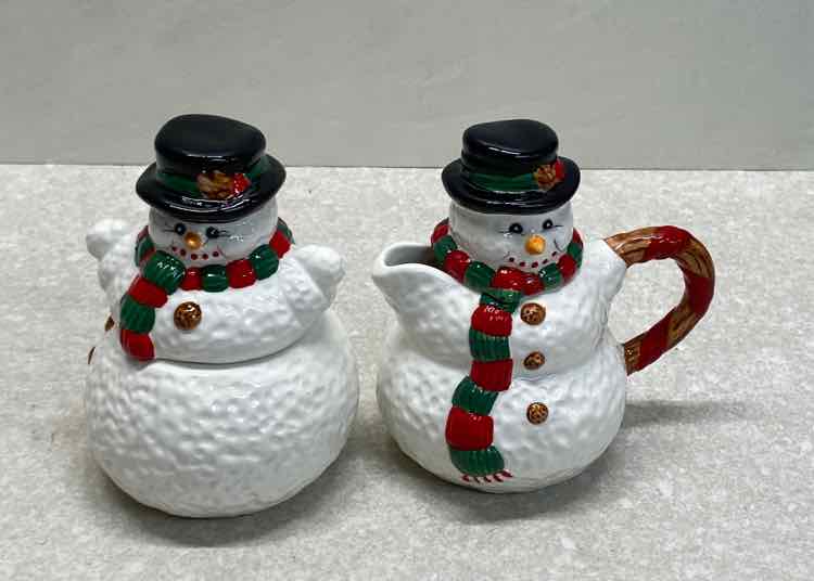 Snowman Sugar and CReamer