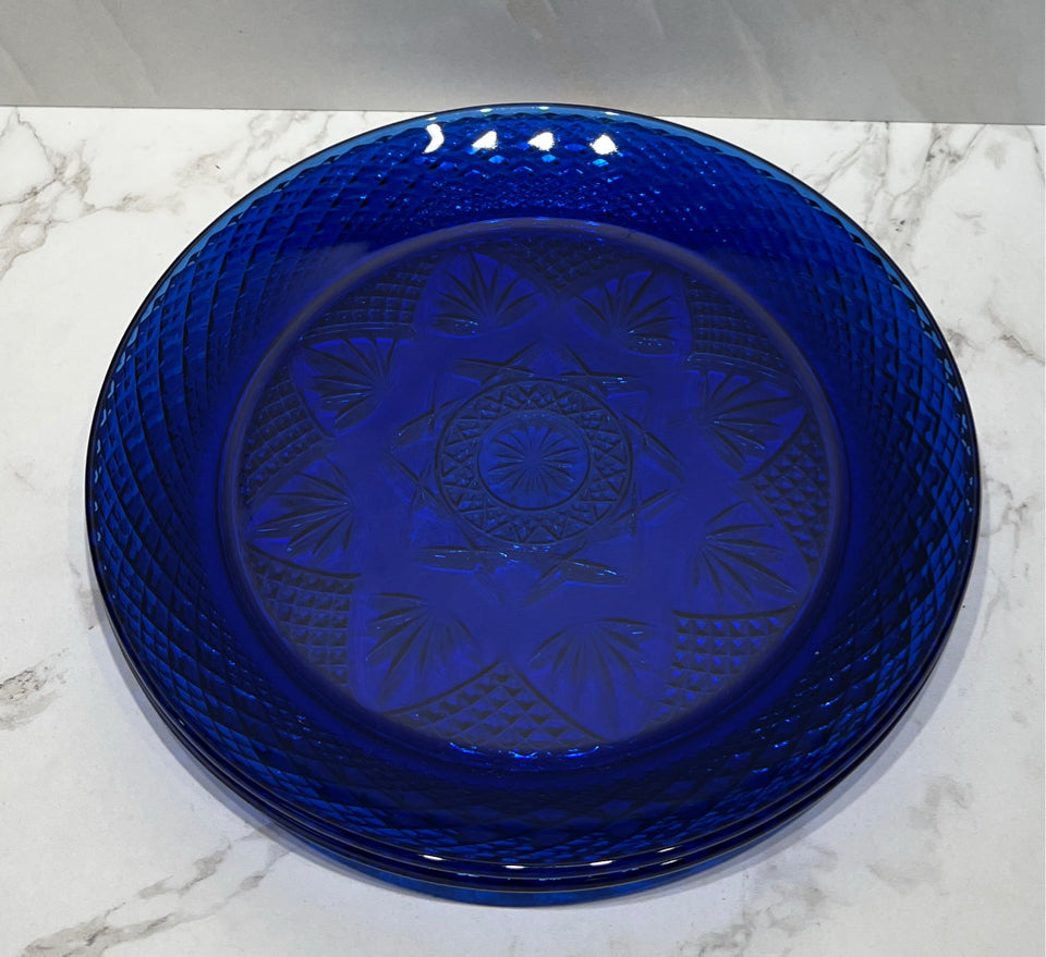 Set of 2 Cobalt Blue Plates