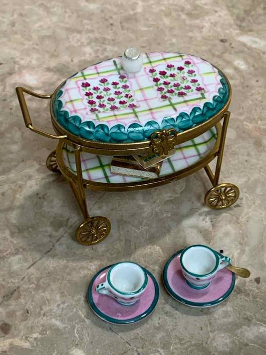 Peint Main Rochard Tea Cart Trinket