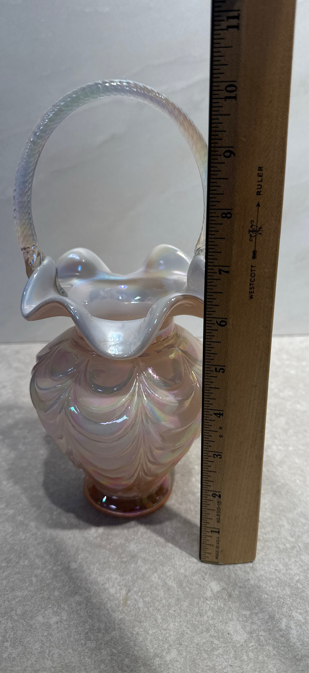 Fenton Iridescent  Drapery Basket