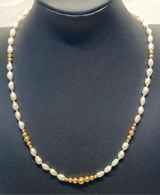14K Gold & Pearl Necklace