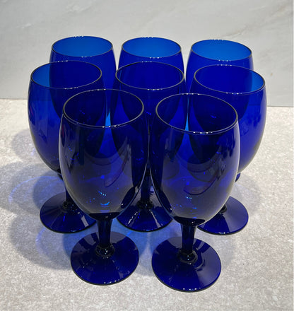 Set of 8 Cobalt Blue Glasses