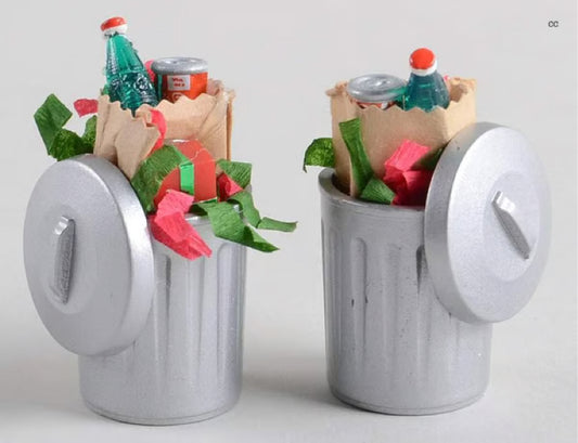 Dept. 56 Christmas Trash Cans