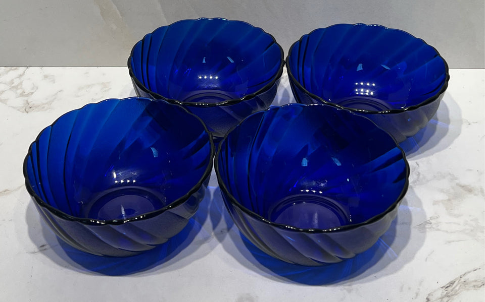 Set of 4 Blue Bowls