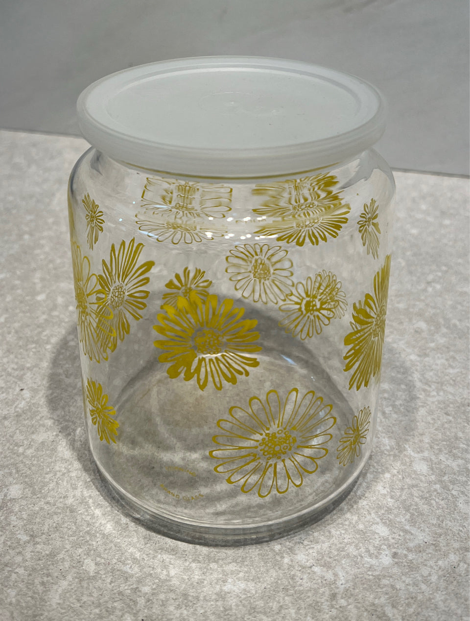 Corning Yellow Daisy Jar