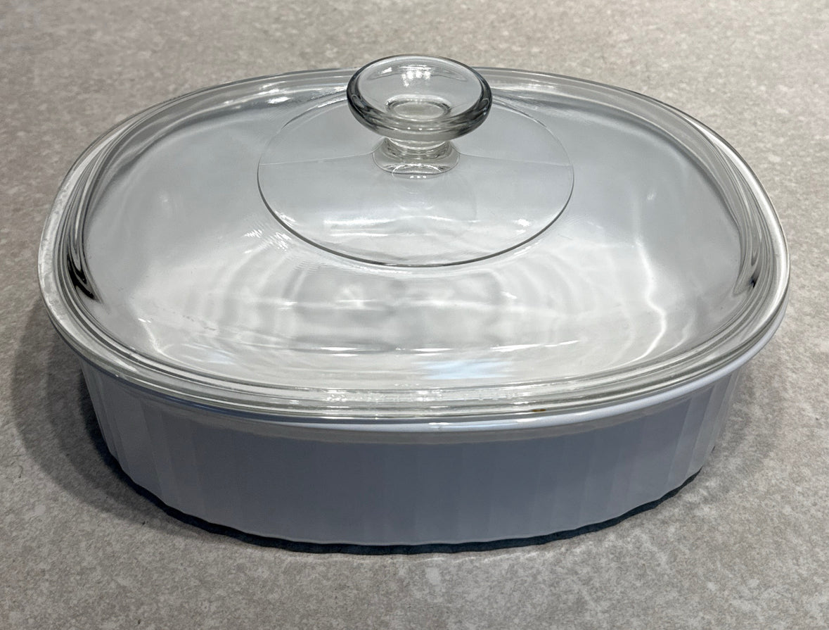 Covered Corning Ware Bowl