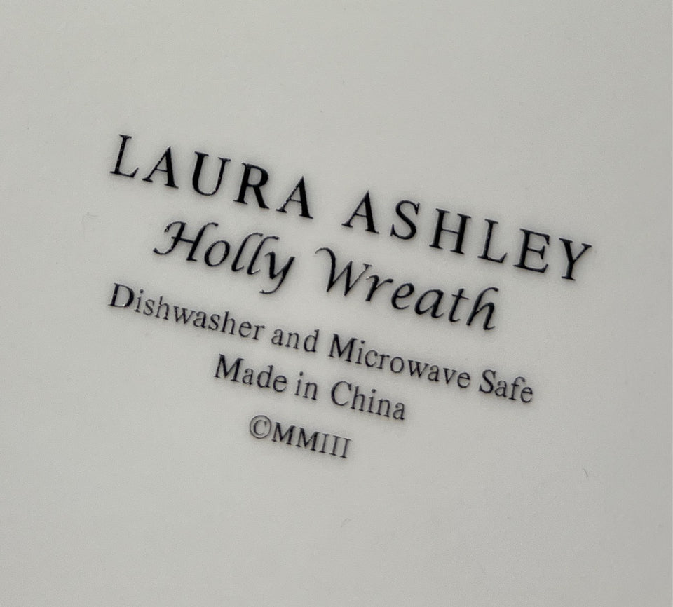 Laura Ashley Holly Wreath Dinnerware Set