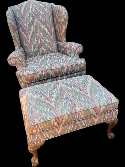 Ethan Allen Chair & Ottoman