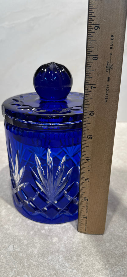 Godinger Cobalt Blue Covered Jar