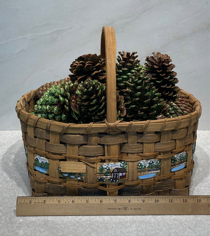 Basket with pinecones