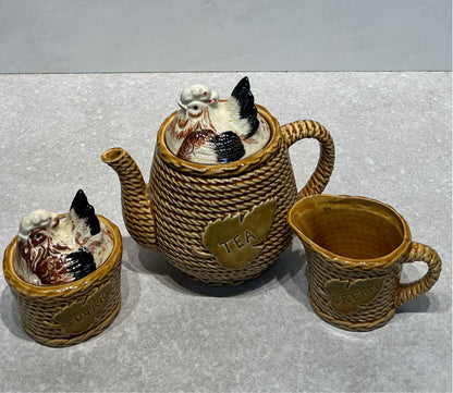Teapot, Sugar and Creamer