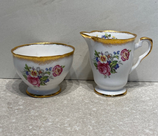 English Bouquet Sugar and Creamer