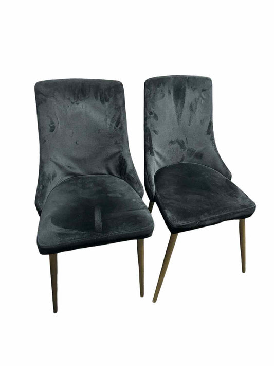 Pair of Black Upholstered Chairs