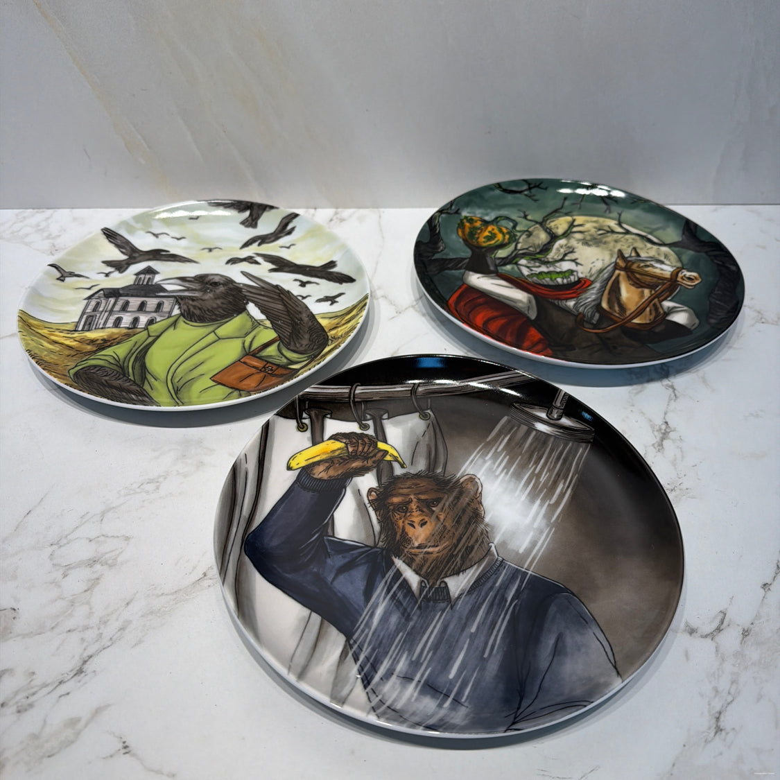 Set of 3 West Elm Plates