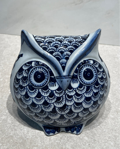 Blue & White Owl