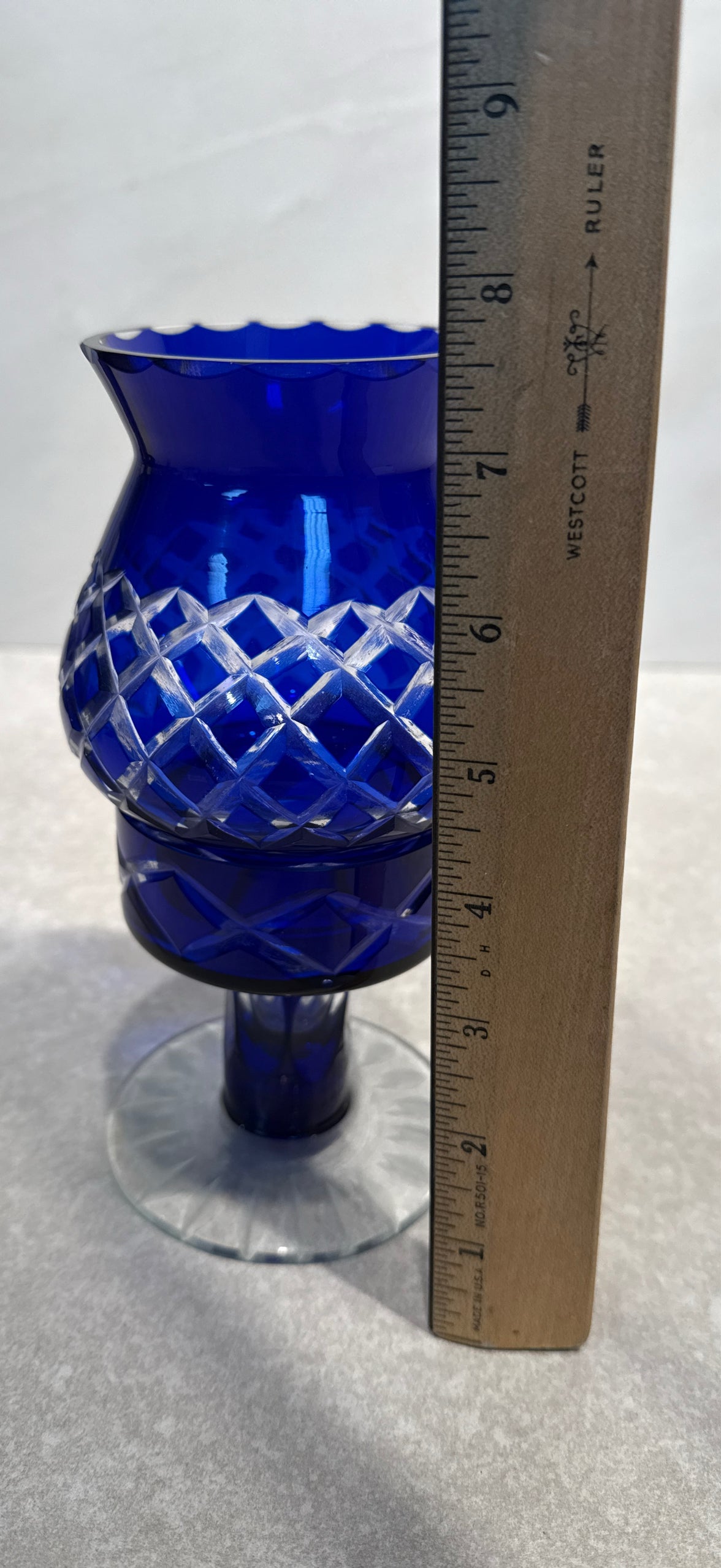 Cobalt Blue Hurricane Lamp