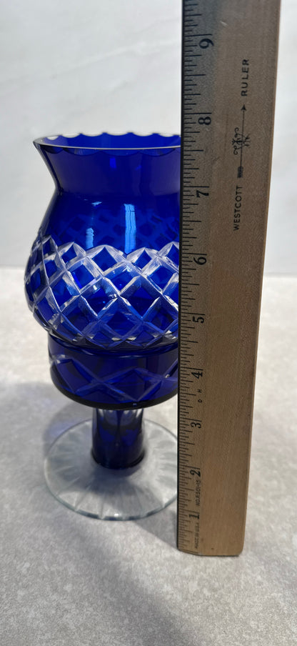 Cobalt Blue Hurricane Lamp