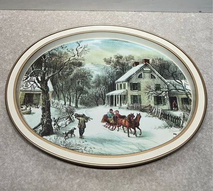 Currier and Ives Tray