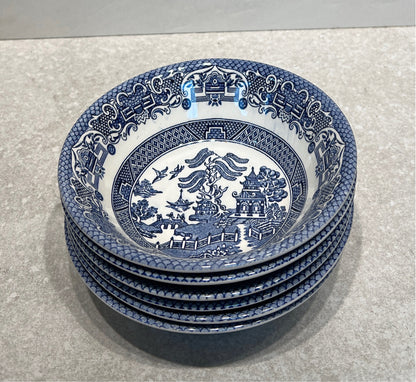 Set of 6 Blue Willow Bowls