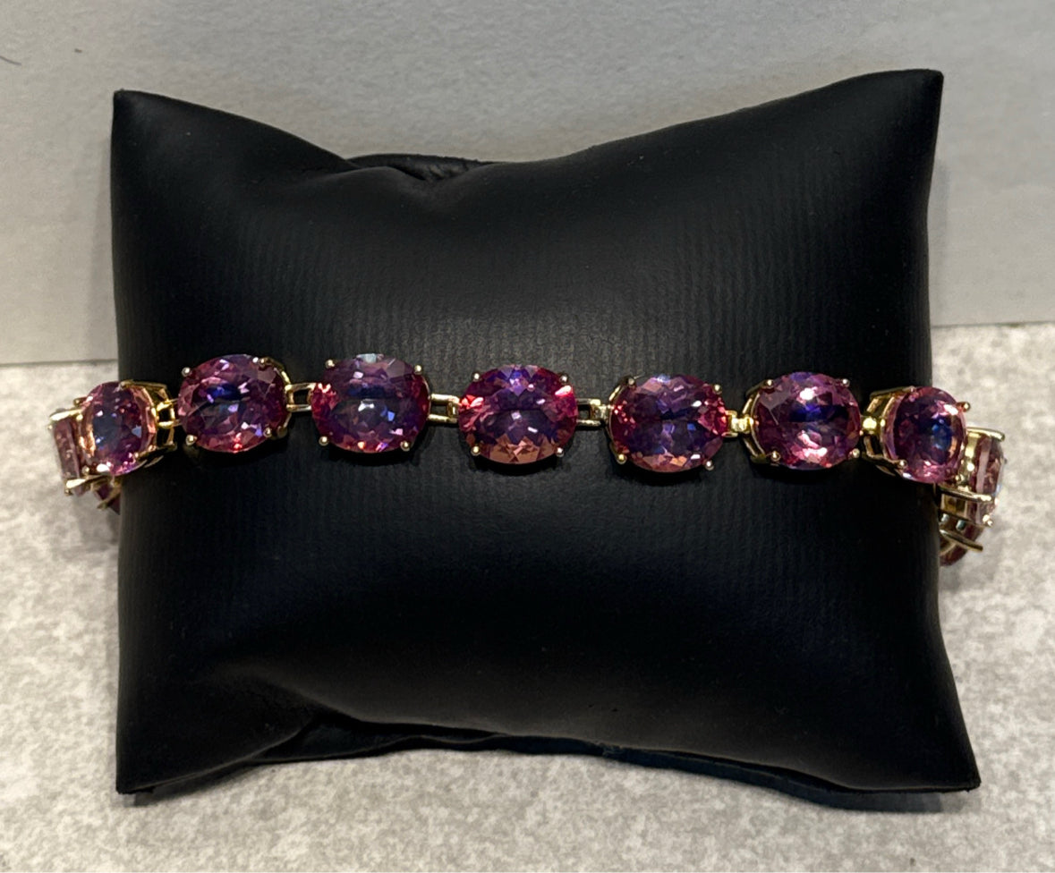 Sterling Pink Mysic Topaz Bracelet