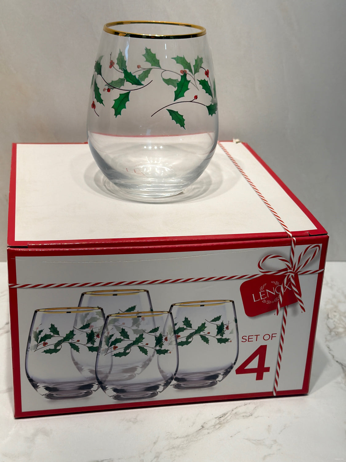 Lenox Stemless Wine Glasses Set of 4
