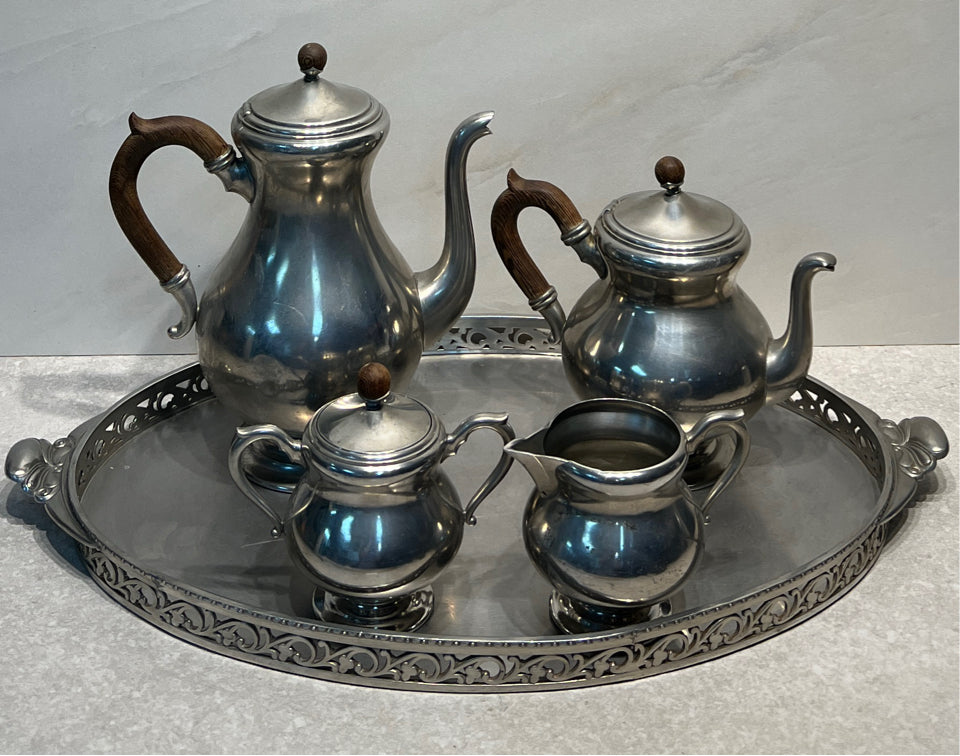 5-Piece Pewter Tea Set
