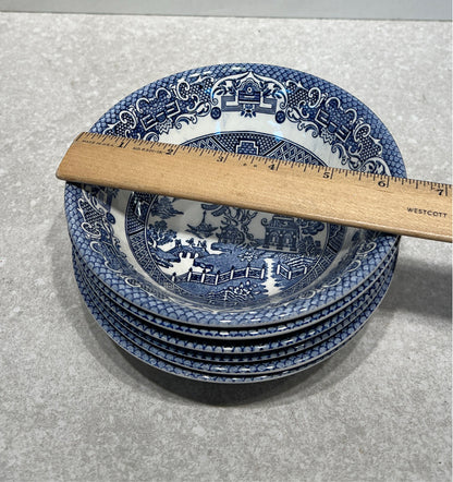 Set of 6 Blue Willow Bowls