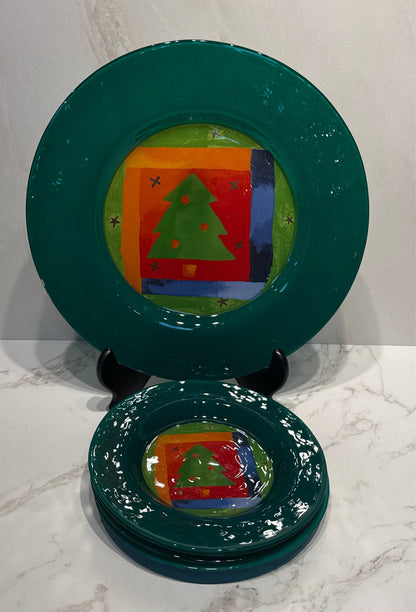 Set of 5 Crate and Barrel Plates
