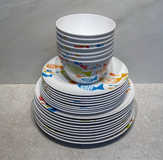 Set of 24  Crate And Barrel Plastic Dishes
