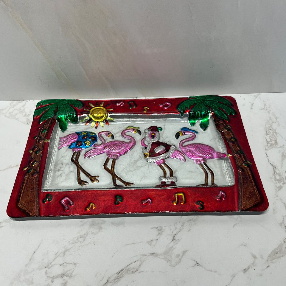 Flamingo Glass Dish