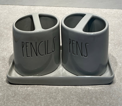 Rae Dunn Pens Pencil & Tray