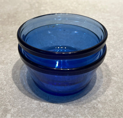 Set of 2 Blue Custard Cups