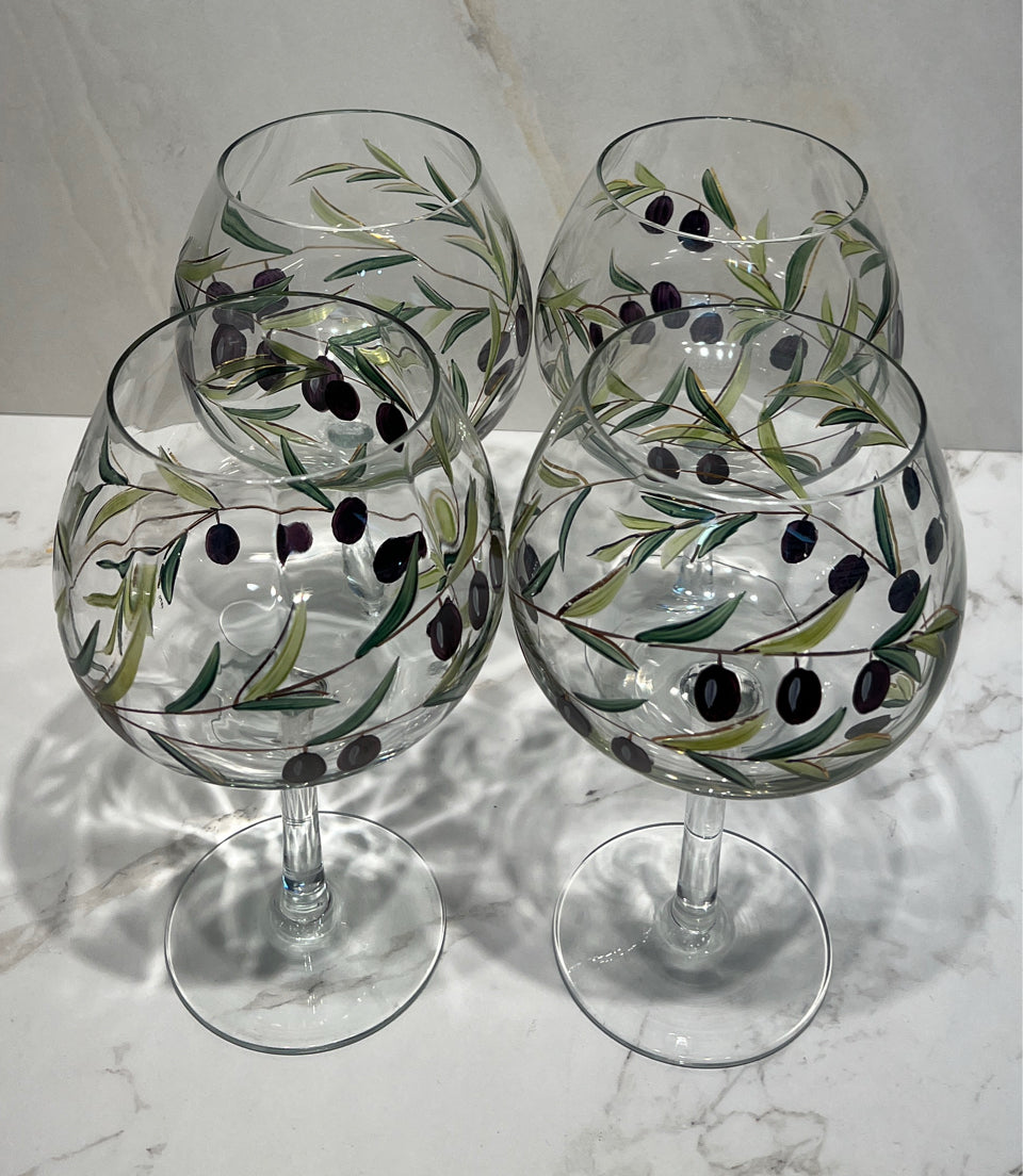 Set of 4 Handpainted Glasses