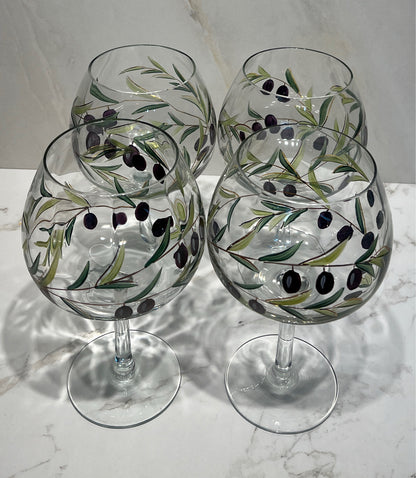 Set of 4 Handpainted Glasses