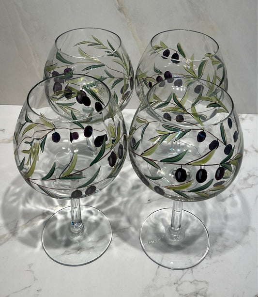 Set of 4 Handpainted Glasses