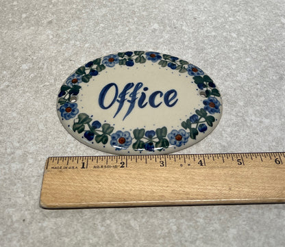 Polish Pottery Office Plaque