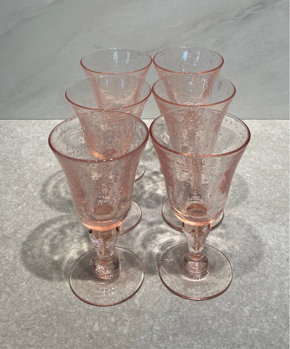 Set of 6 Pink Glasses