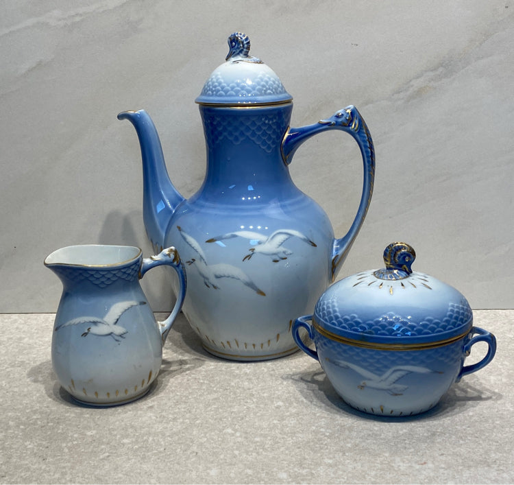 Bing & Grondahl Teapot, Sugar, & Creamer