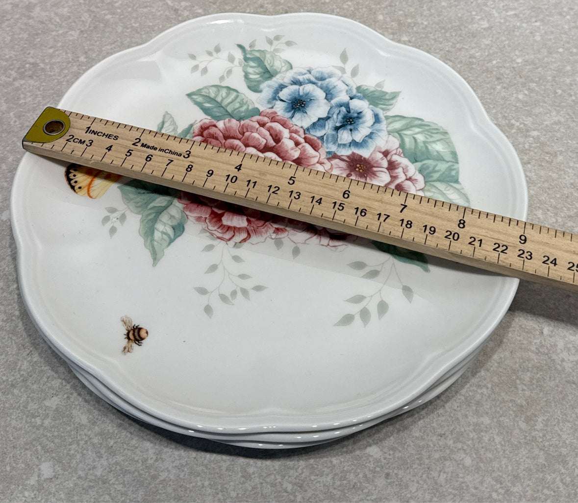 Set of 4 Lenox Butterfly Meadow Plates
