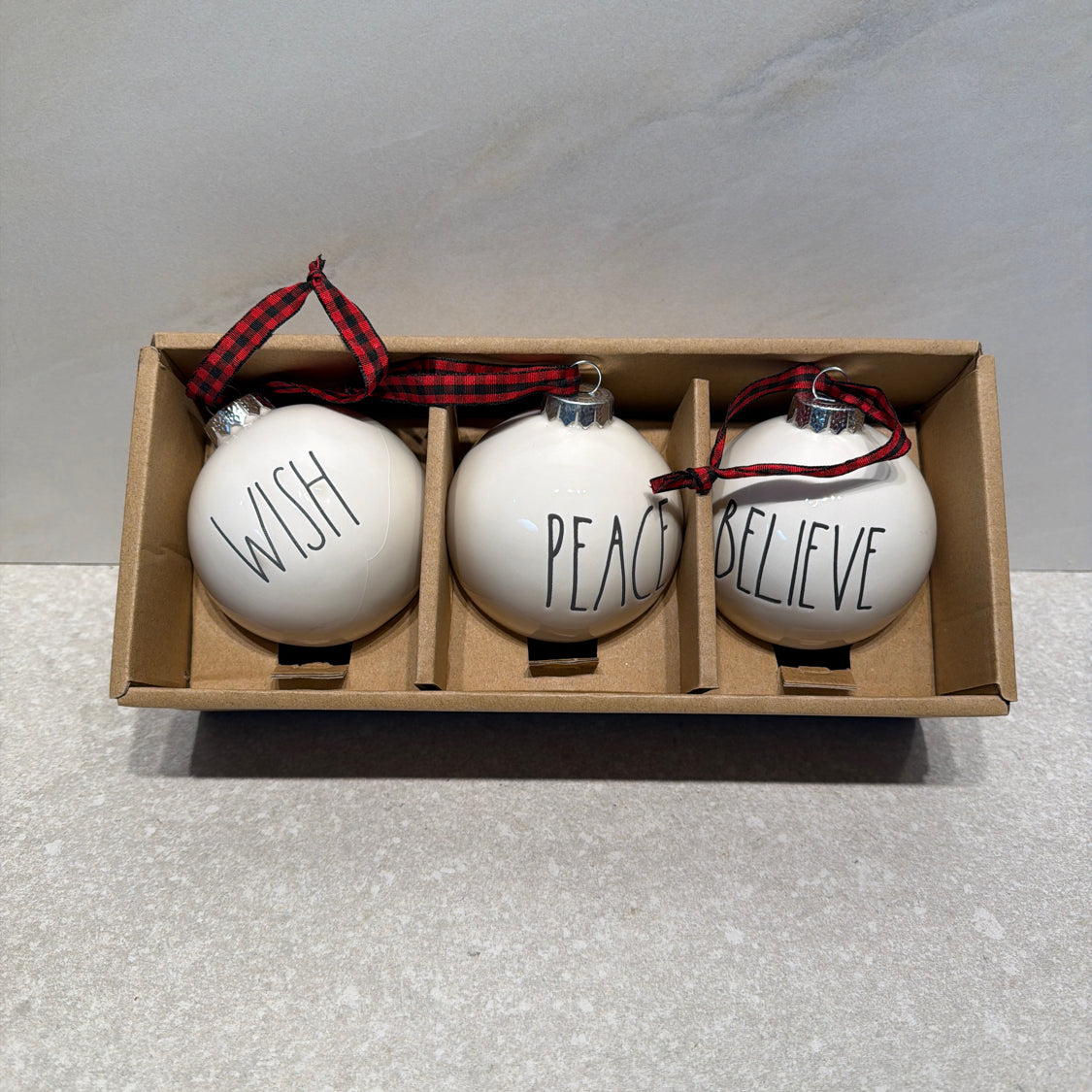 Set of 3 Rae Dunn Ornaments