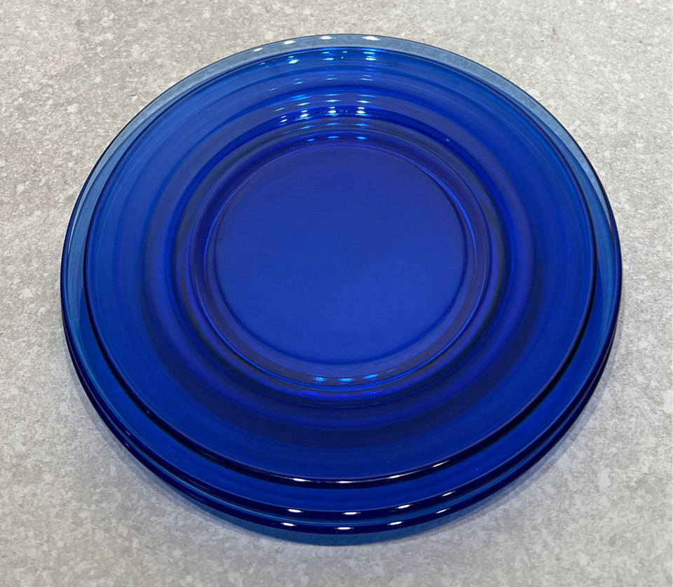Set of 3 Cobalt Blue Plates