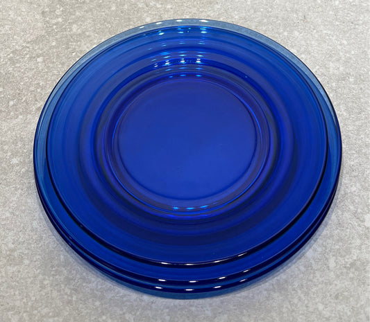 Set of 3 Cobalt Blue Plates